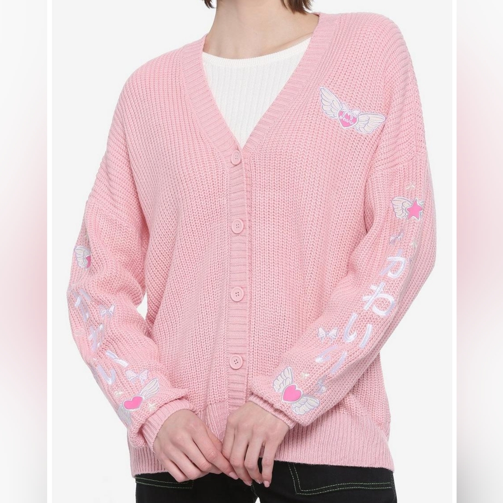 Kawaii Wings Embroidered Cardigan